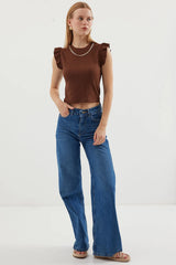 Women's Knit Blouse with Chain Detail 0430