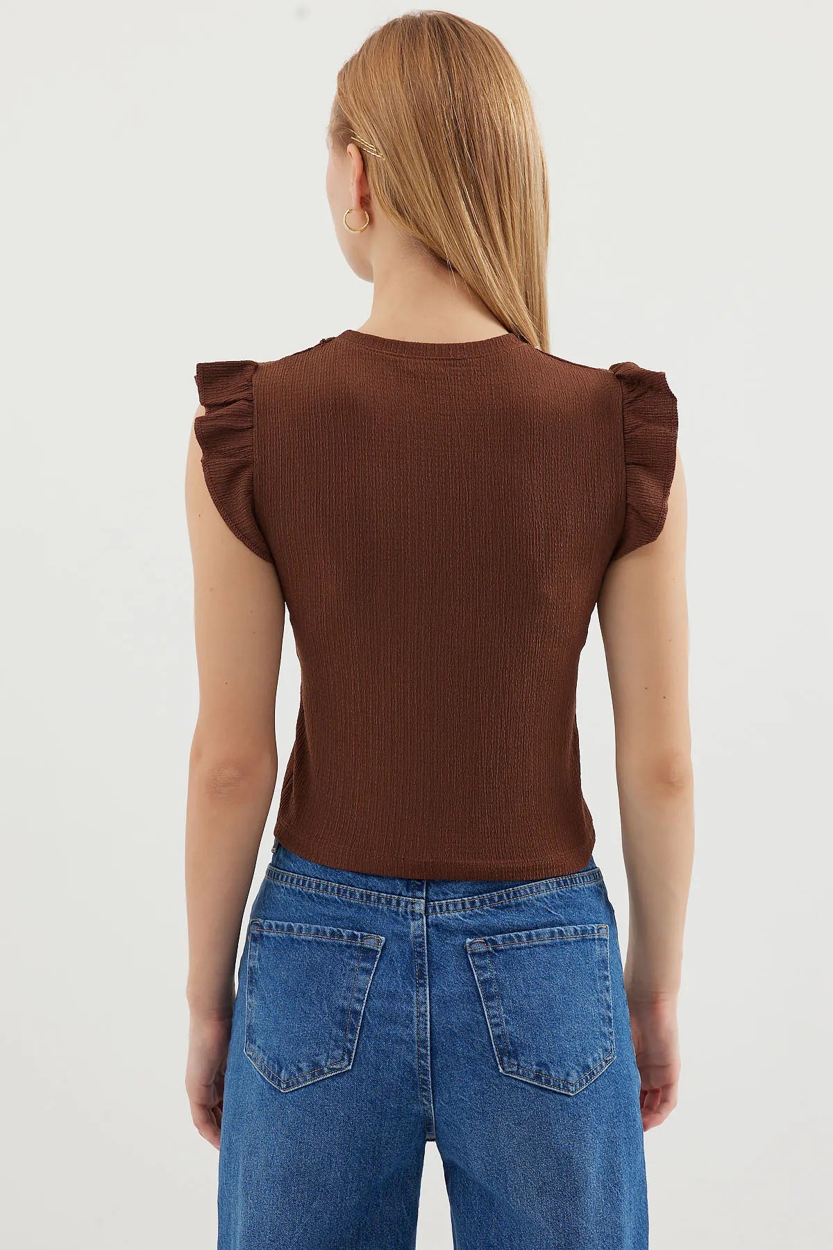 Women's Knit Blouse with Chain Detail 0430