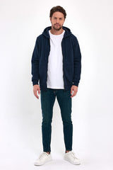 Rodi 3 Thread Ribbed Zippered Hooded Sweatshirt RD24KE054901