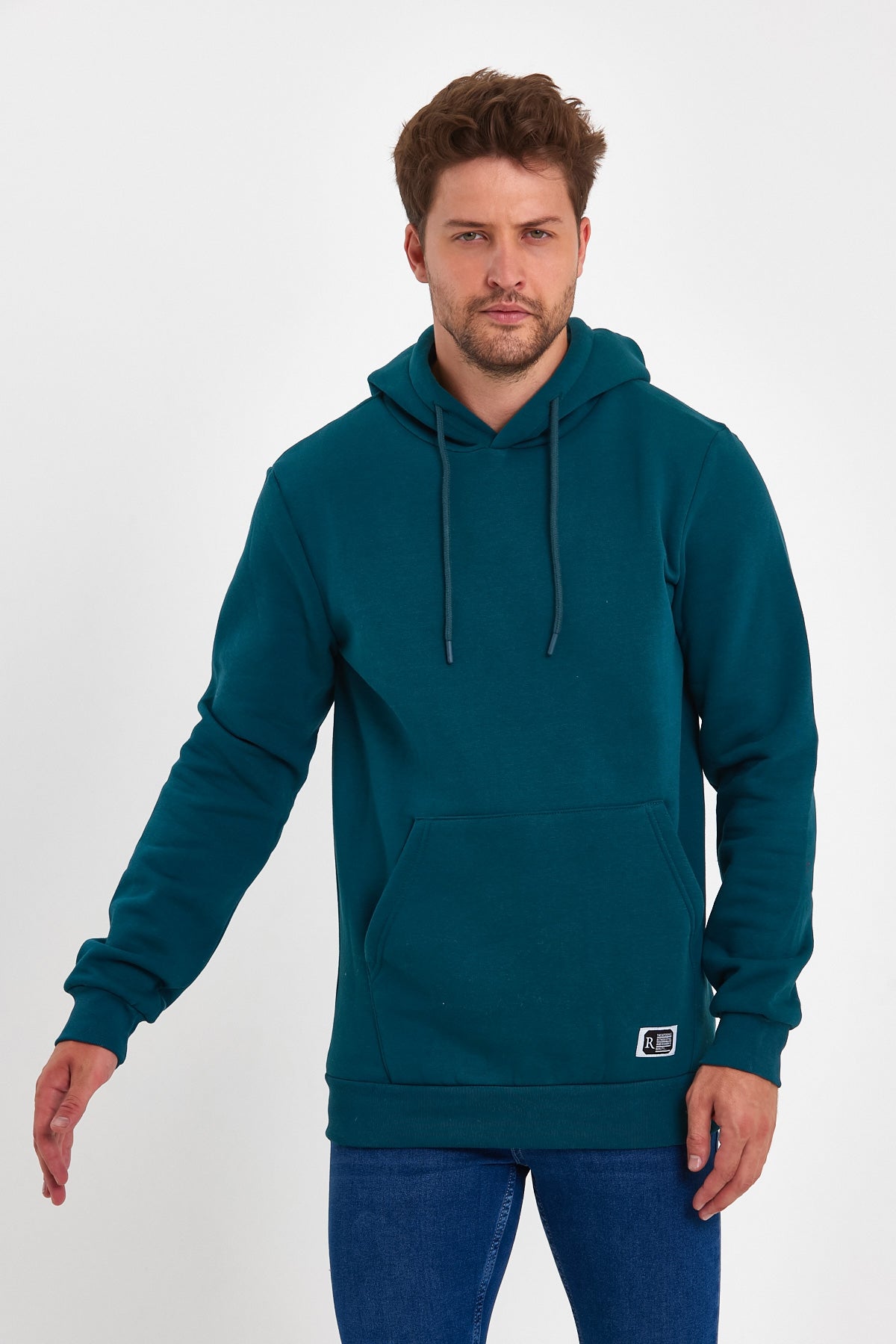Rodi 3 Thread Ribbed Pocket Hooded Sweatshirt RD24KE055490