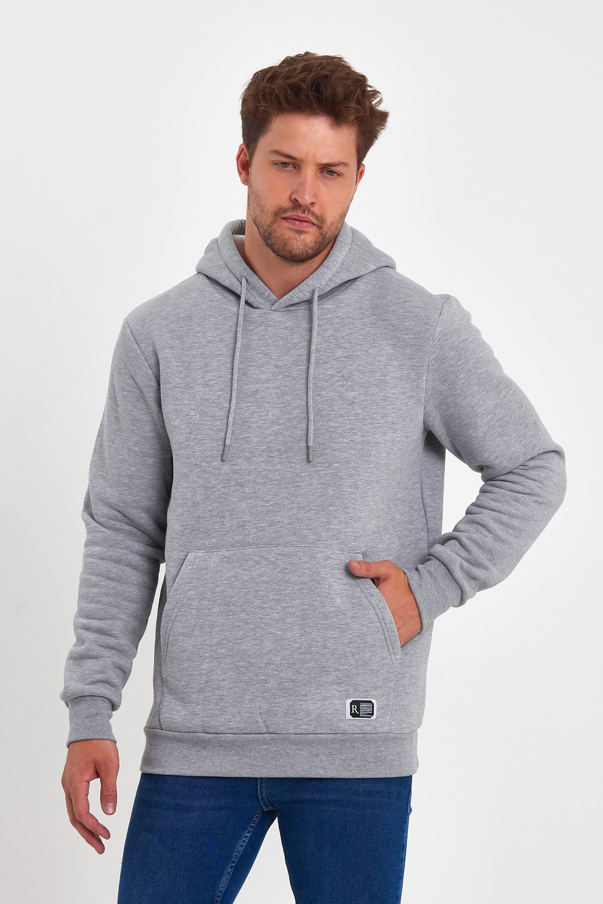 Rodi 3 Thread Ribbed Pocket Hooded Sweatshirt RD24KE055490