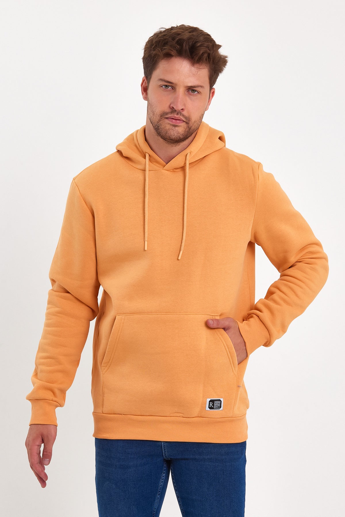 Rodi 3 Thread Ribbed Pocket Hooded Sweatshirt RD24KE055490