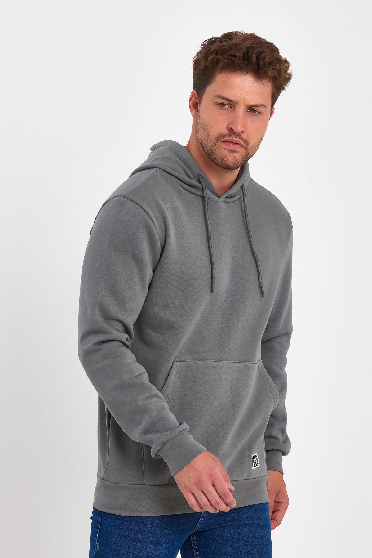 Rodi 3 Thread Ribbed Pocket Hooded Sweatshirt RD24KE055490