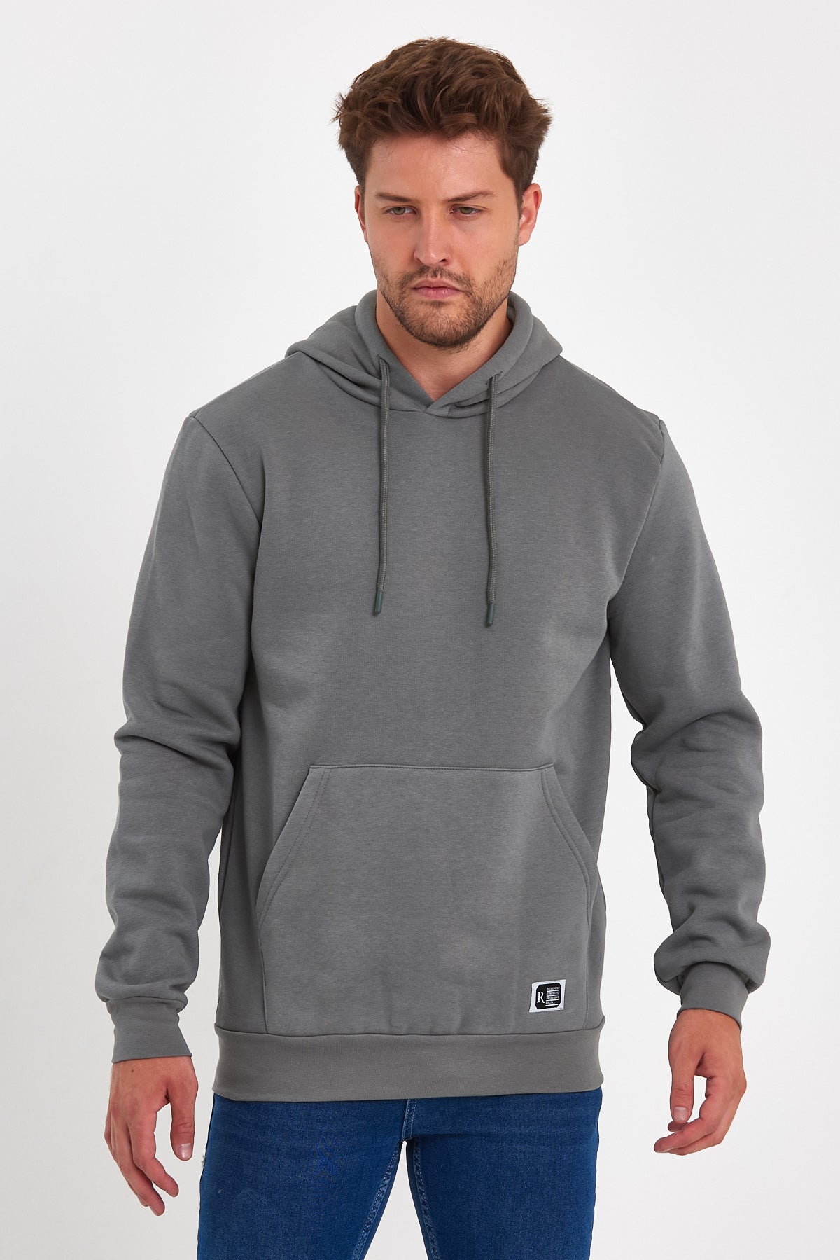 Rodi 3 Thread Ribbed Pocket Hooded Sweatshirt RD24KE055490