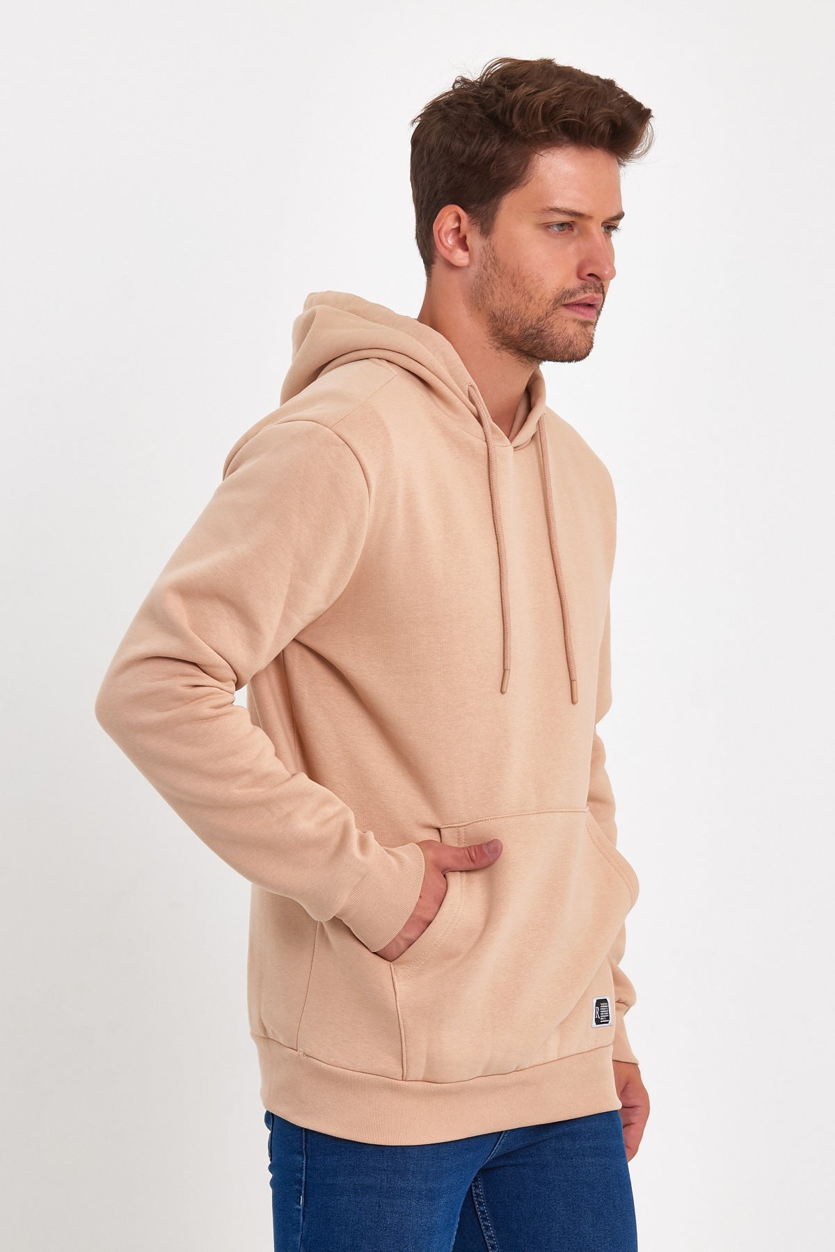 Rodi 3 Thread Ribbed Pocket Hooded Sweatshirt RD24KE055490