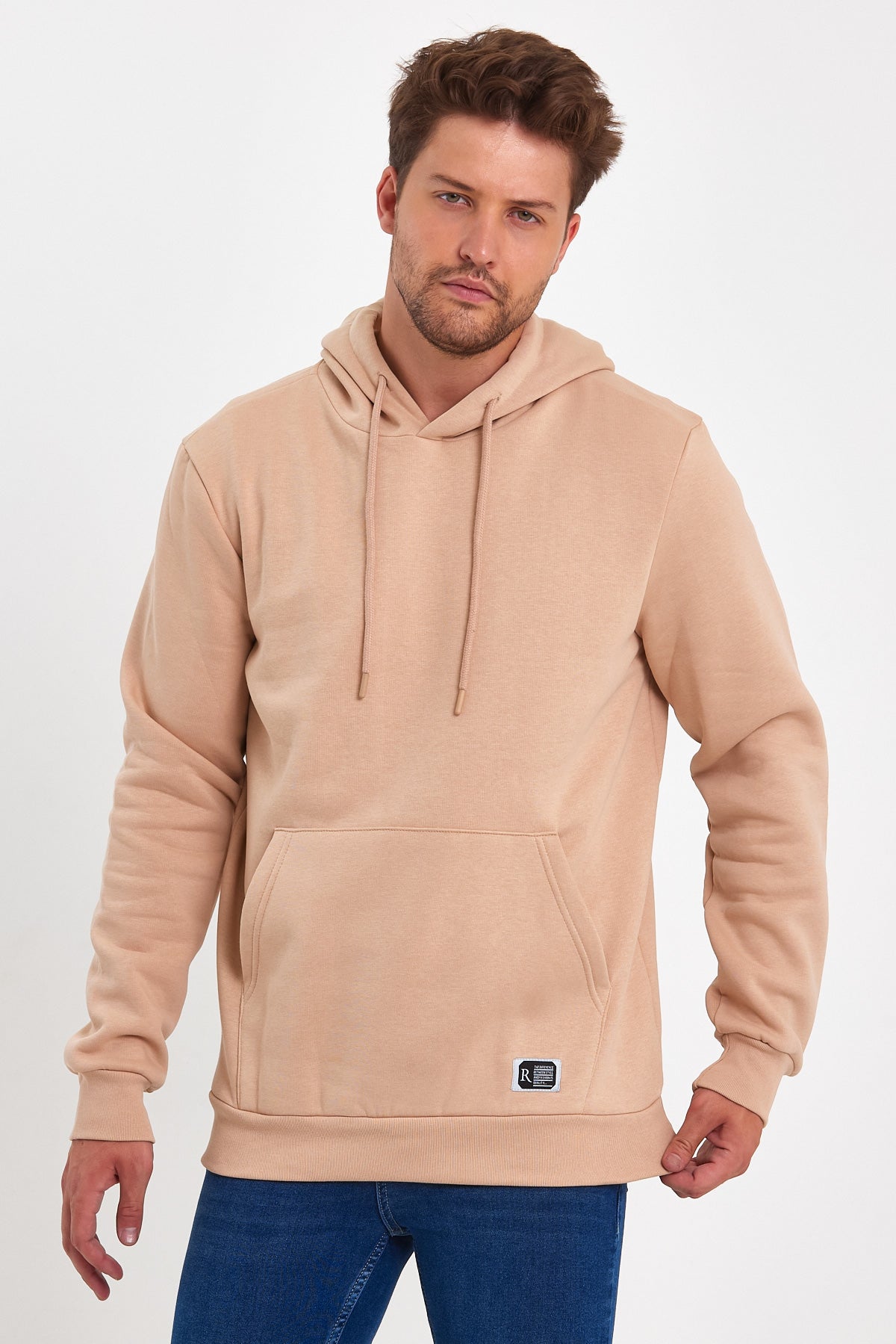 Rodi 3 Thread Ribbed Pocket Hooded Sweatshirt RD24KE055490