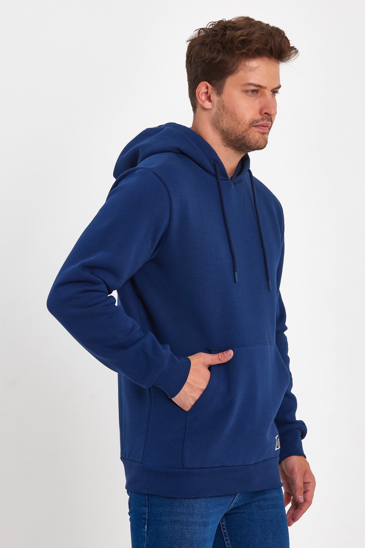 Rodi 3 Thread Ribbed Pocket Hooded Sweatshirt RD24KE055490