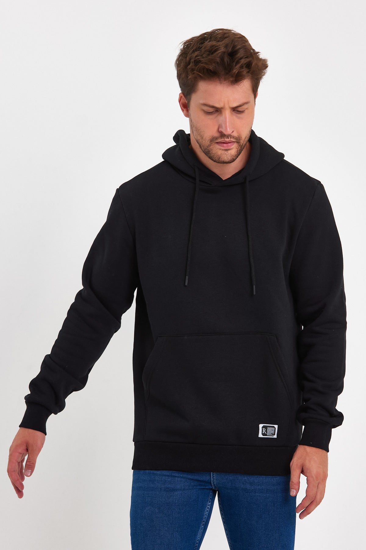 Rodi 3 Thread Ribbed Pocket Hooded Sweatshirt RD24KE055490