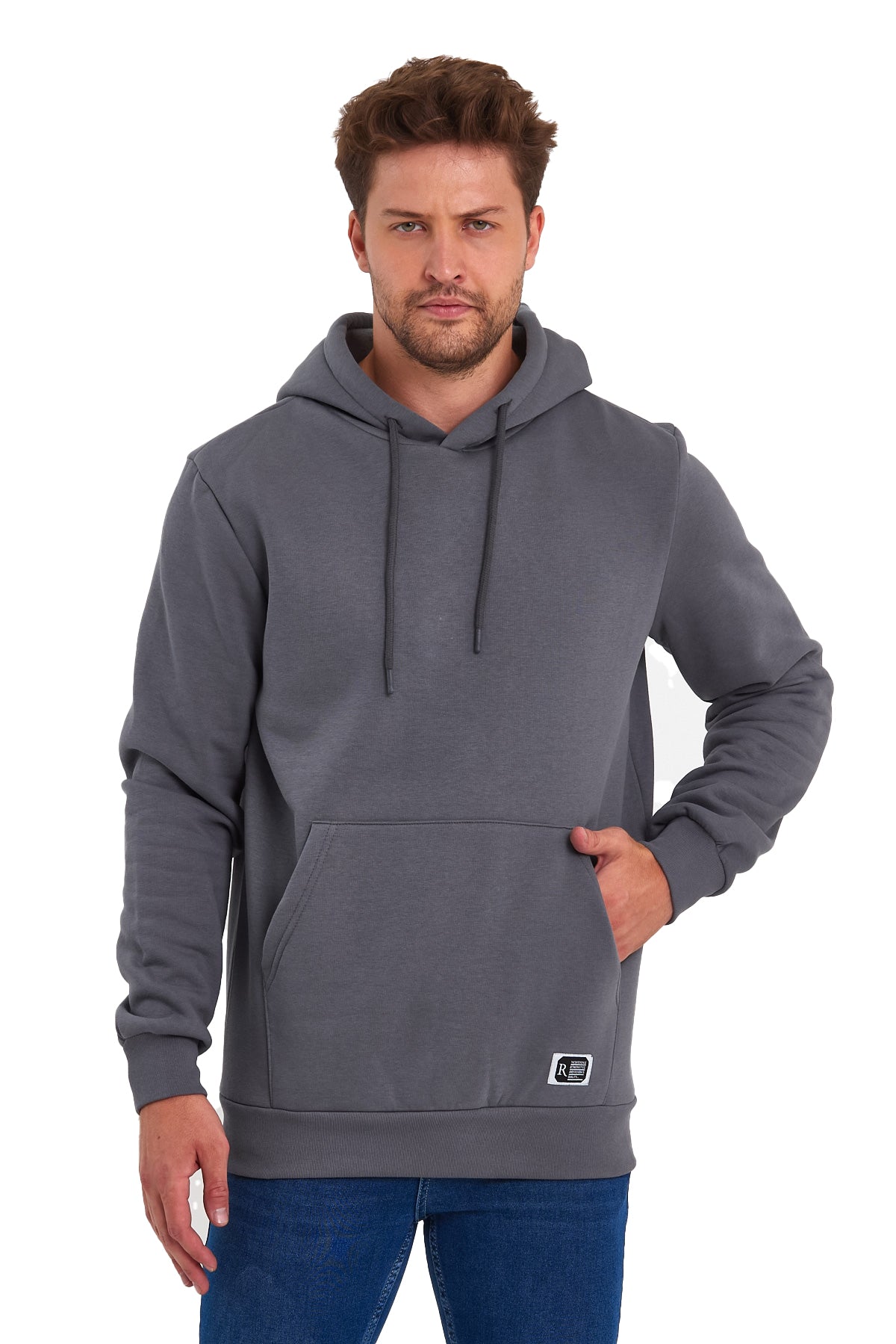 Rodi 3 Thread Ribbed Pocket Hooded Sweatshirt RD24KE055490