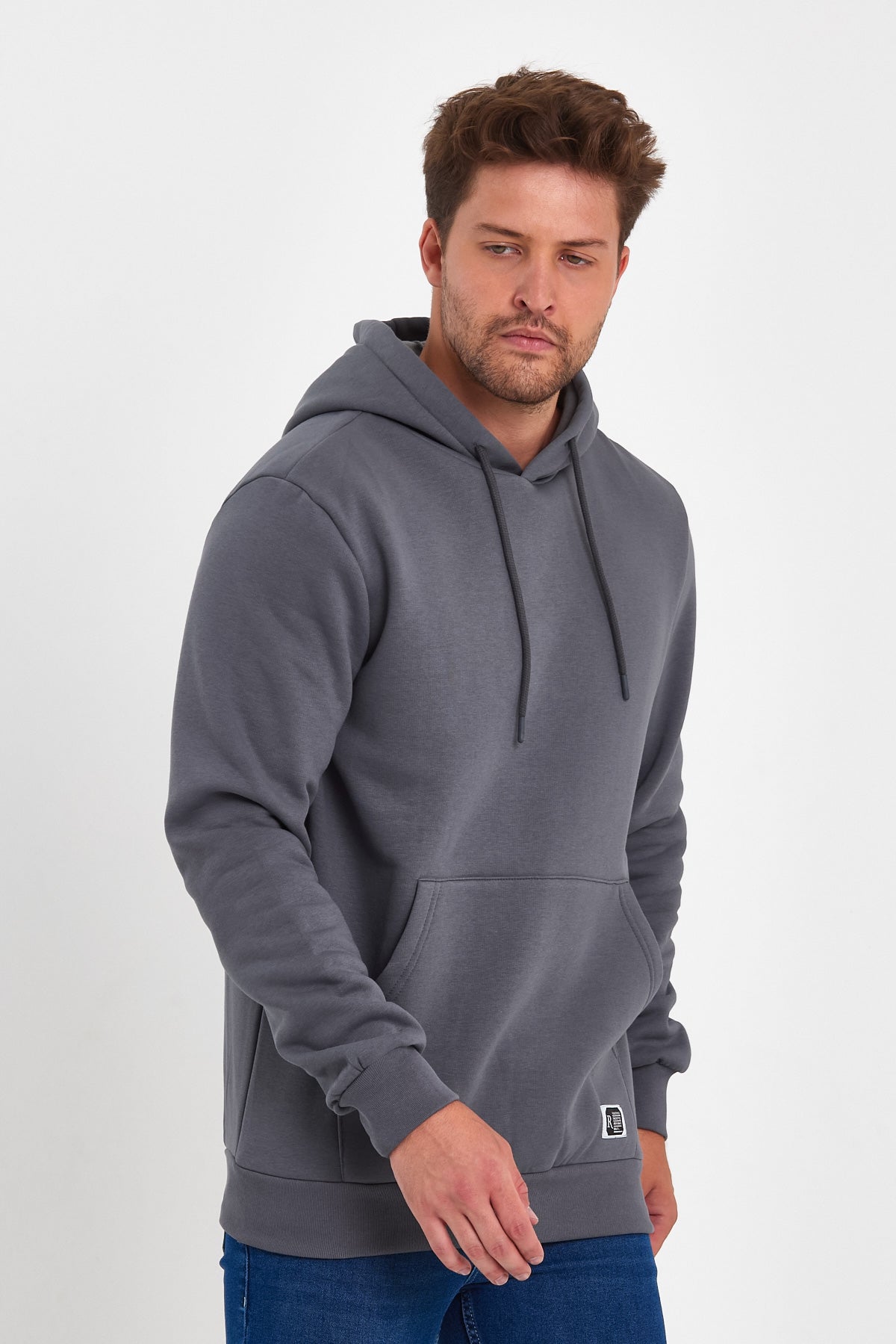 Rodi 3 Thread Ribbed Pocket Hooded Sweatshirt RD24KE055490