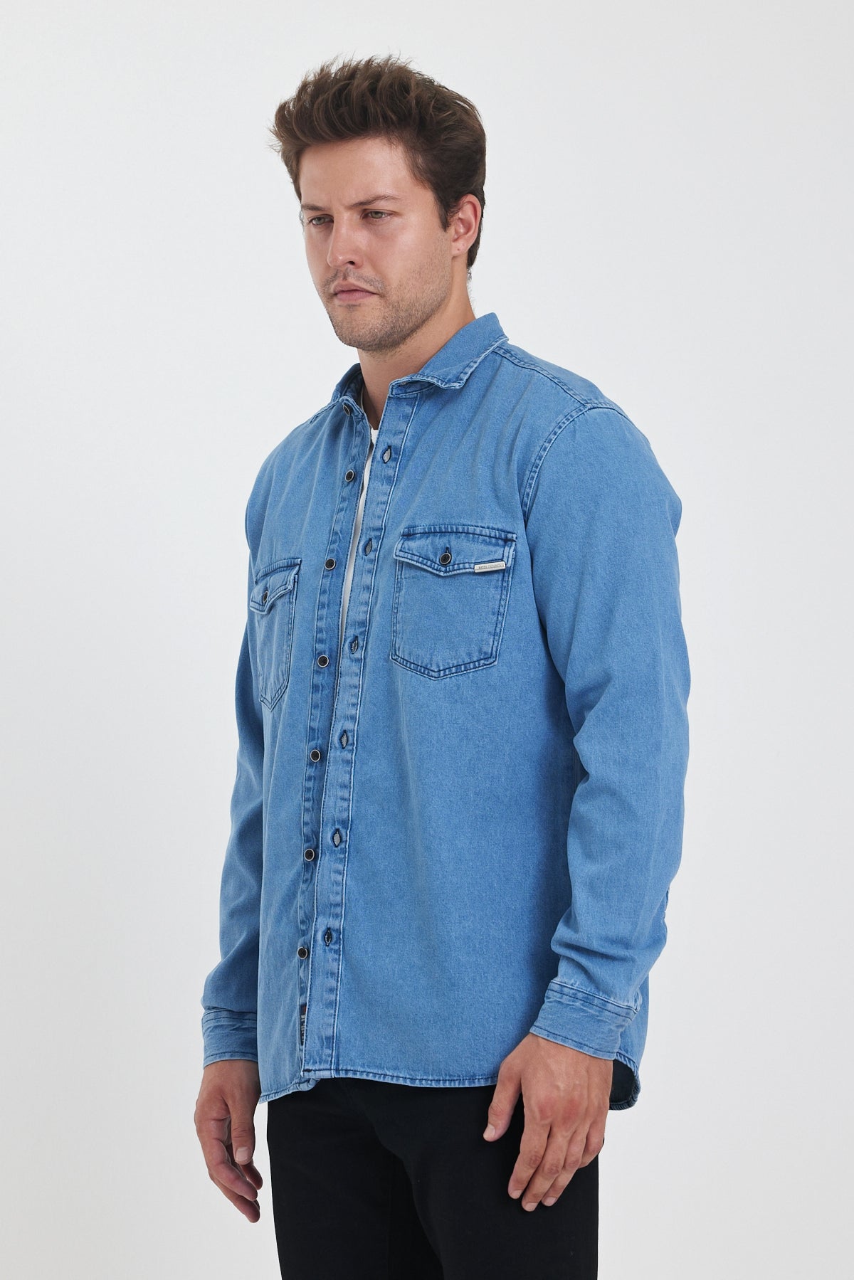 Rodi Alex 014 Men's Slim Fit Denim Shirt RD24KE031184