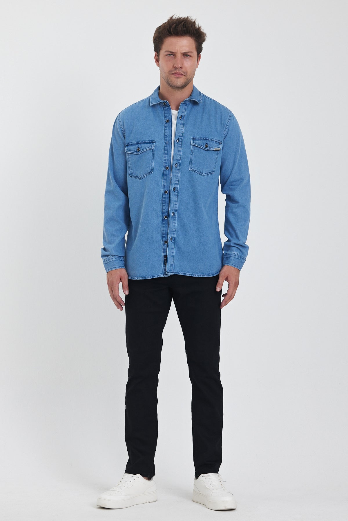 Rodi Alex 014 Men's Slim Fit Denim Shirt RD24KE031184