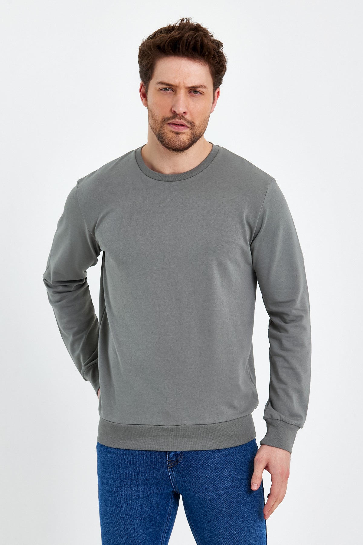 Rodi Bisiklet Yaka Basic  İnce Mevsimlik  Sweatshirt RD23YE581001