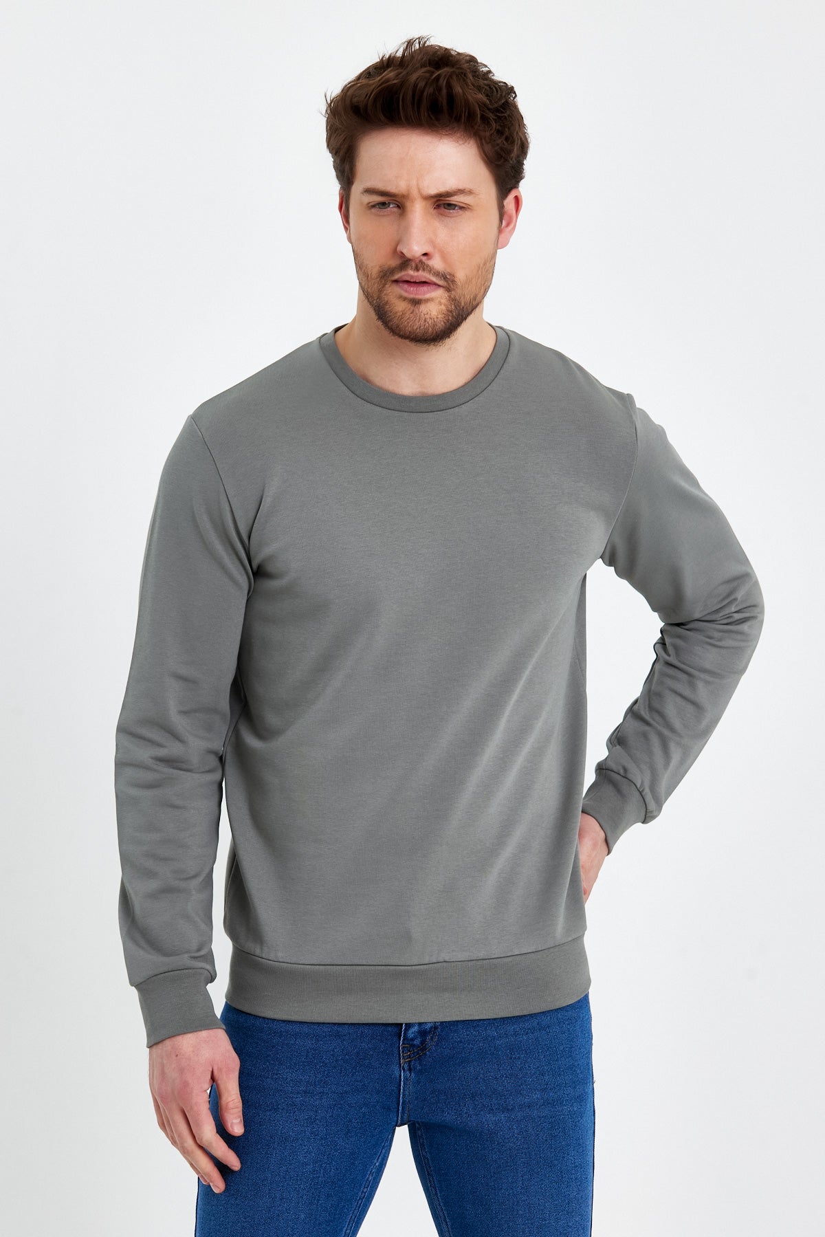 Rodi Bisiklet Yaka Basic  İnce Mevsimlik  Sweatshirt RD23YE581001