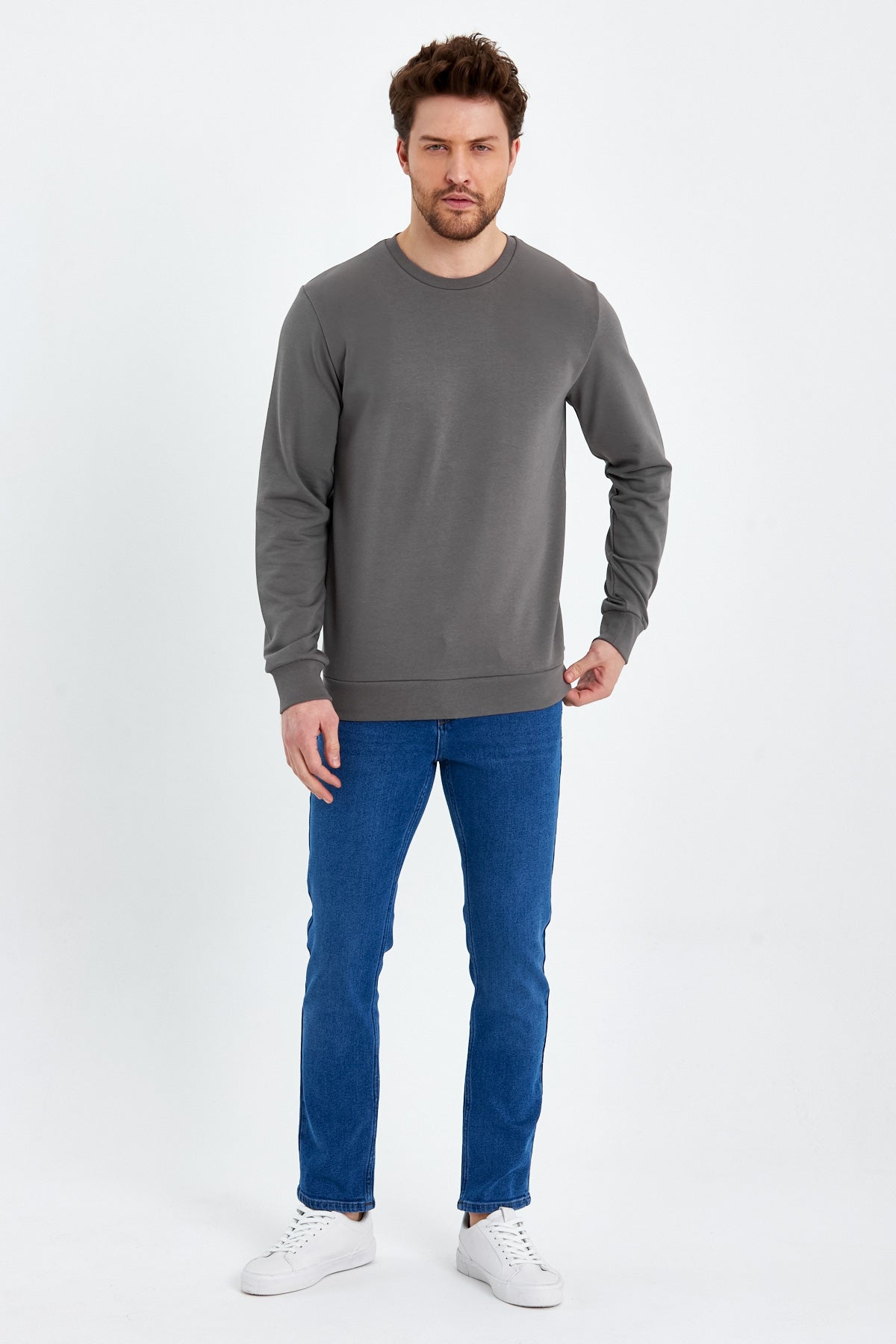 Rodi Bisiklet Yaka Basic  İnce Mevsimlik  Sweatshirt RD23YE581001