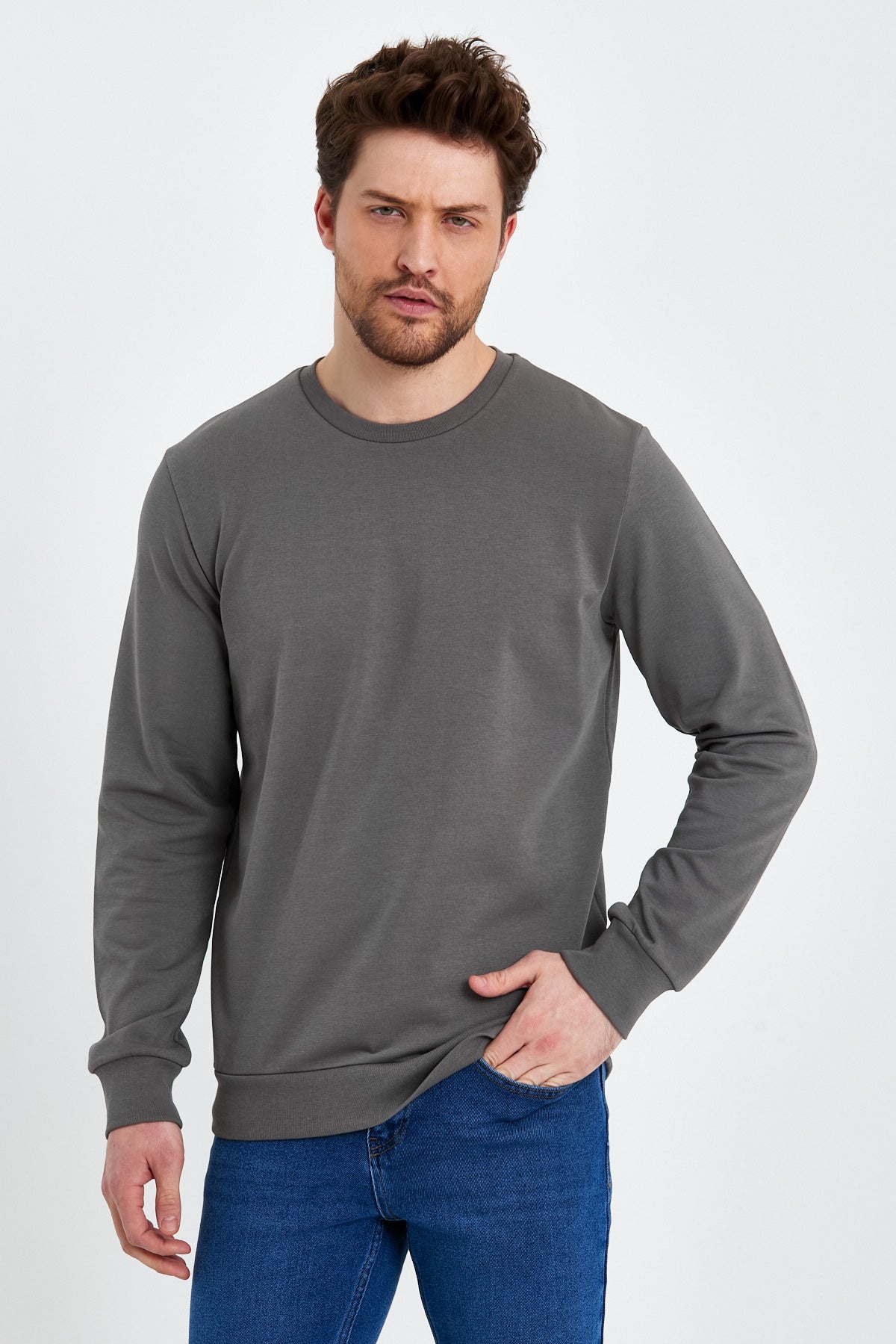 Rodi Bisiklet Yaka Basic  İnce Mevsimlik  Sweatshirt RD23YE581001