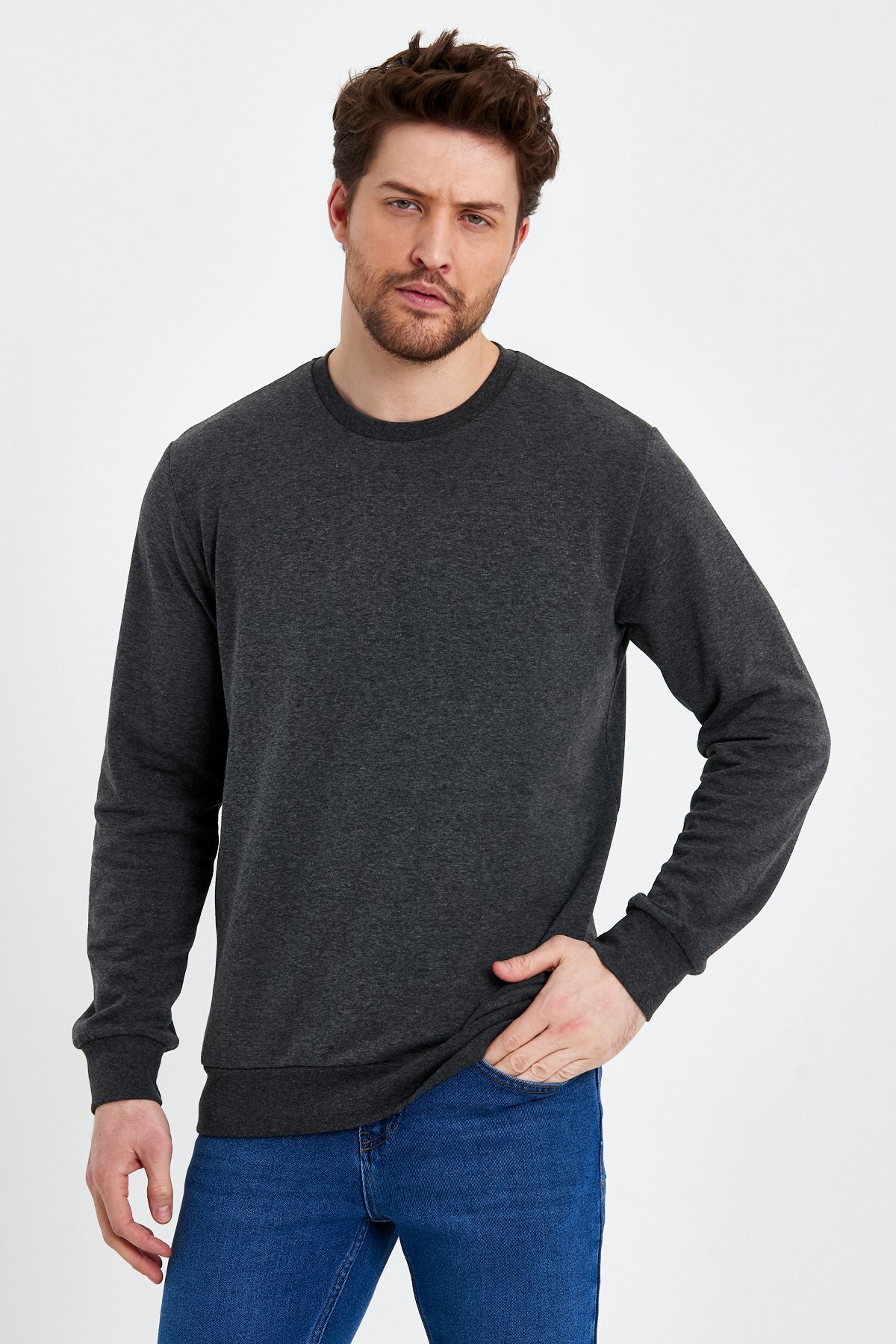 Rodi Bisiklet Yaka Basic  İnce Mevsimlik  Sweatshirt RD23YE581001