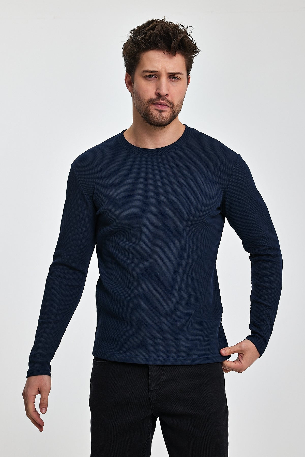 Rodi Men's Crew Neck Long Sleeve Sweat T-shirt RD24YE005073