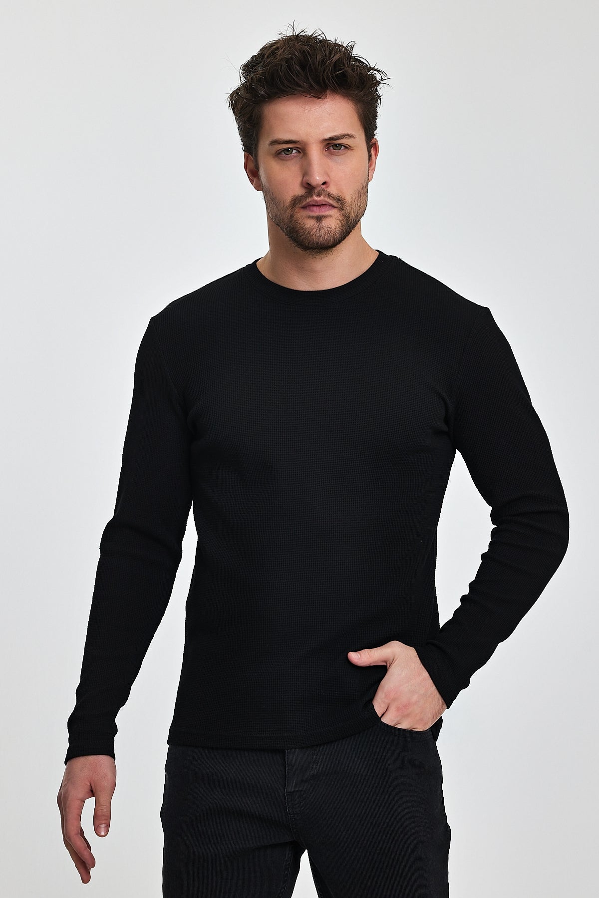 Rodi Men's Crew Neck Long Sleeve Sweat T-shirt RD24YE005073