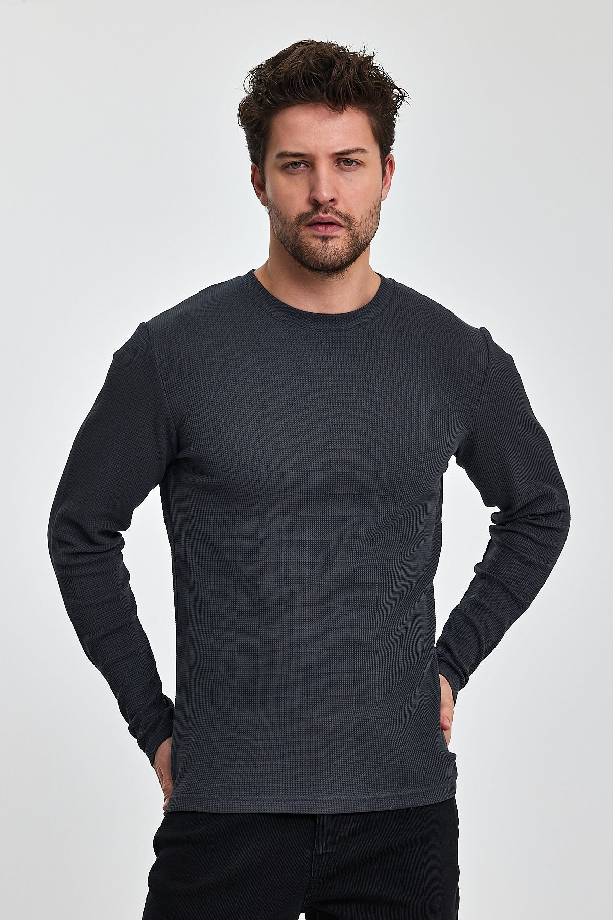 Rodi Men's Crew Neck Long Sleeve Sweat T-shirt RD24YE005073