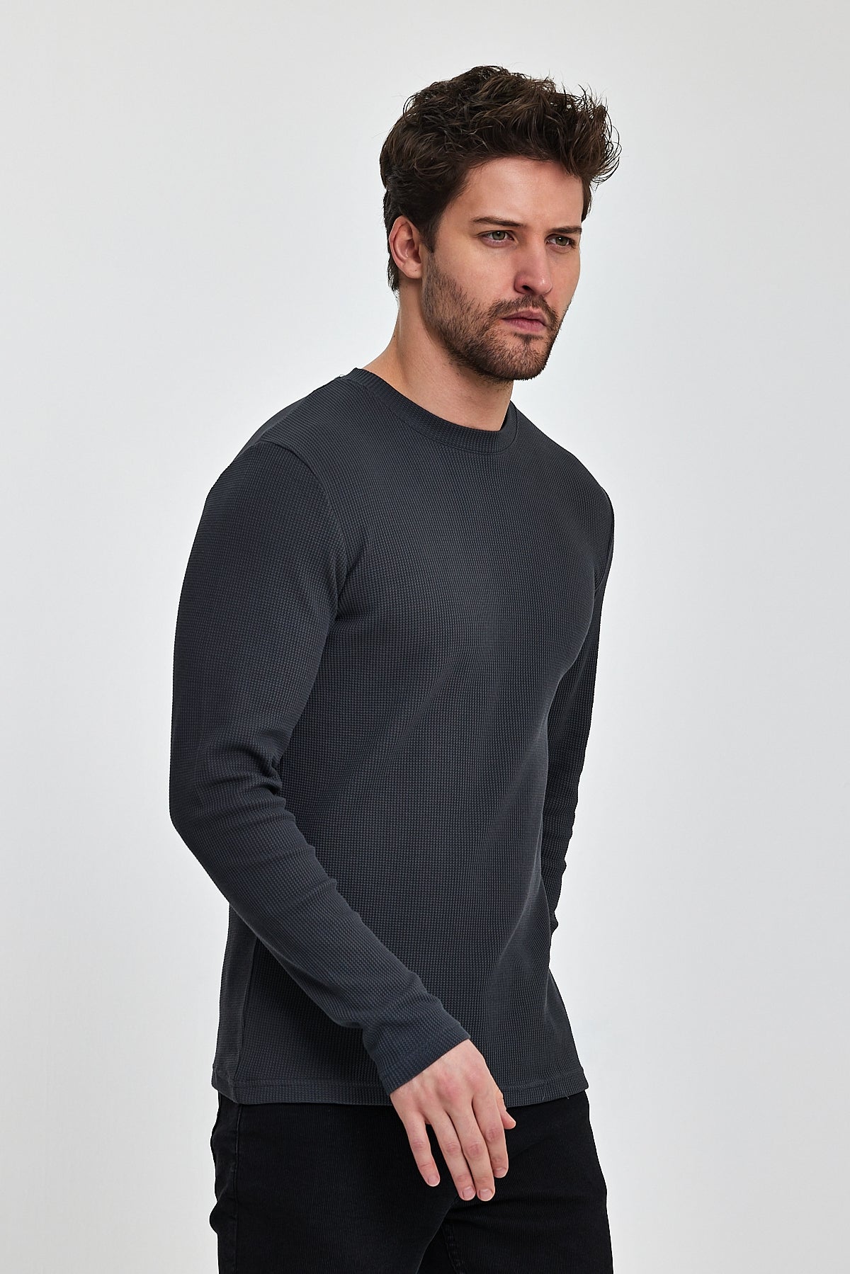 Rodi Men's Crew Neck Long Sleeve Sweat T-shirt RD24YE005073