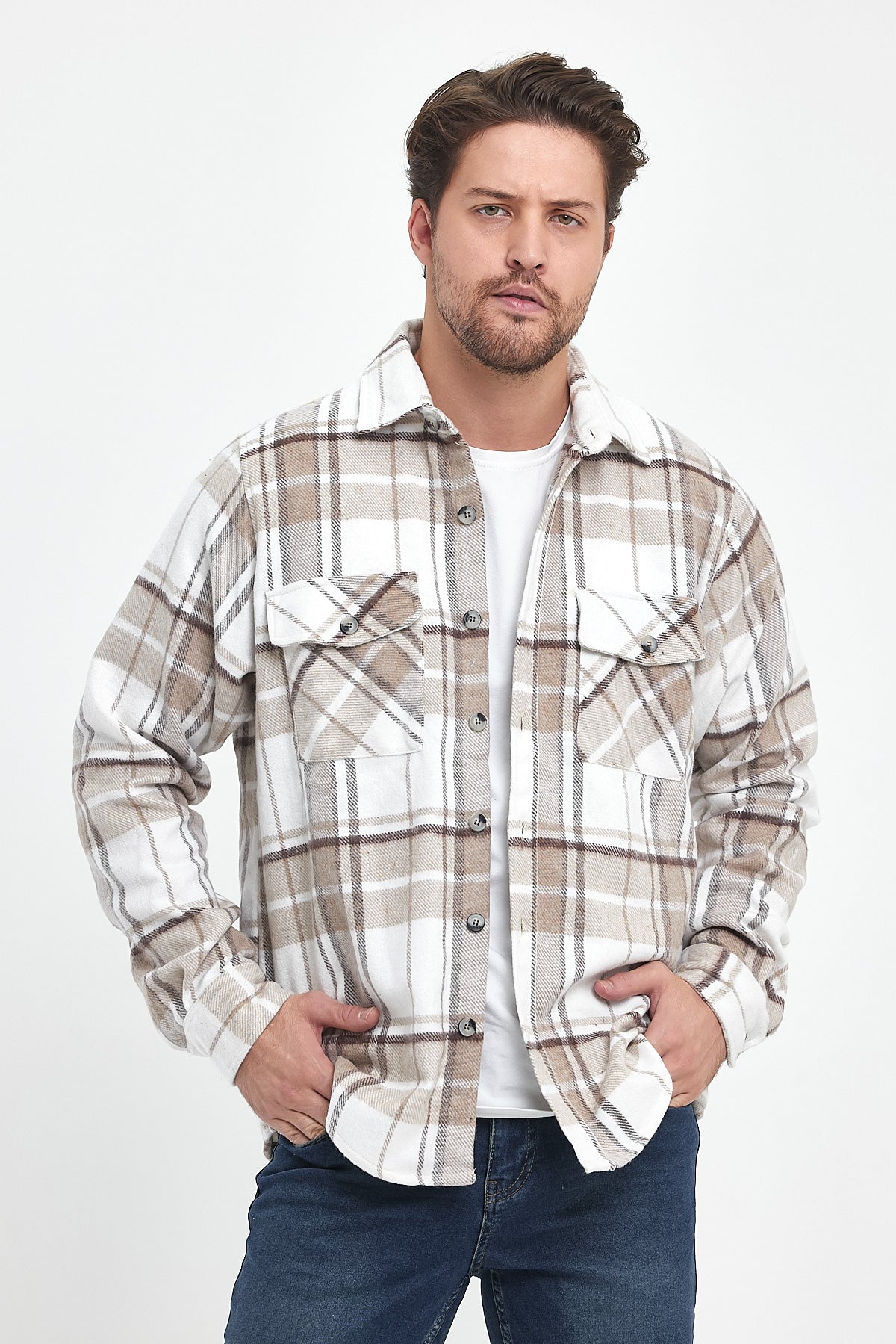 Rodi Men's Double Pocket Plaid Shirt RD24KE067660