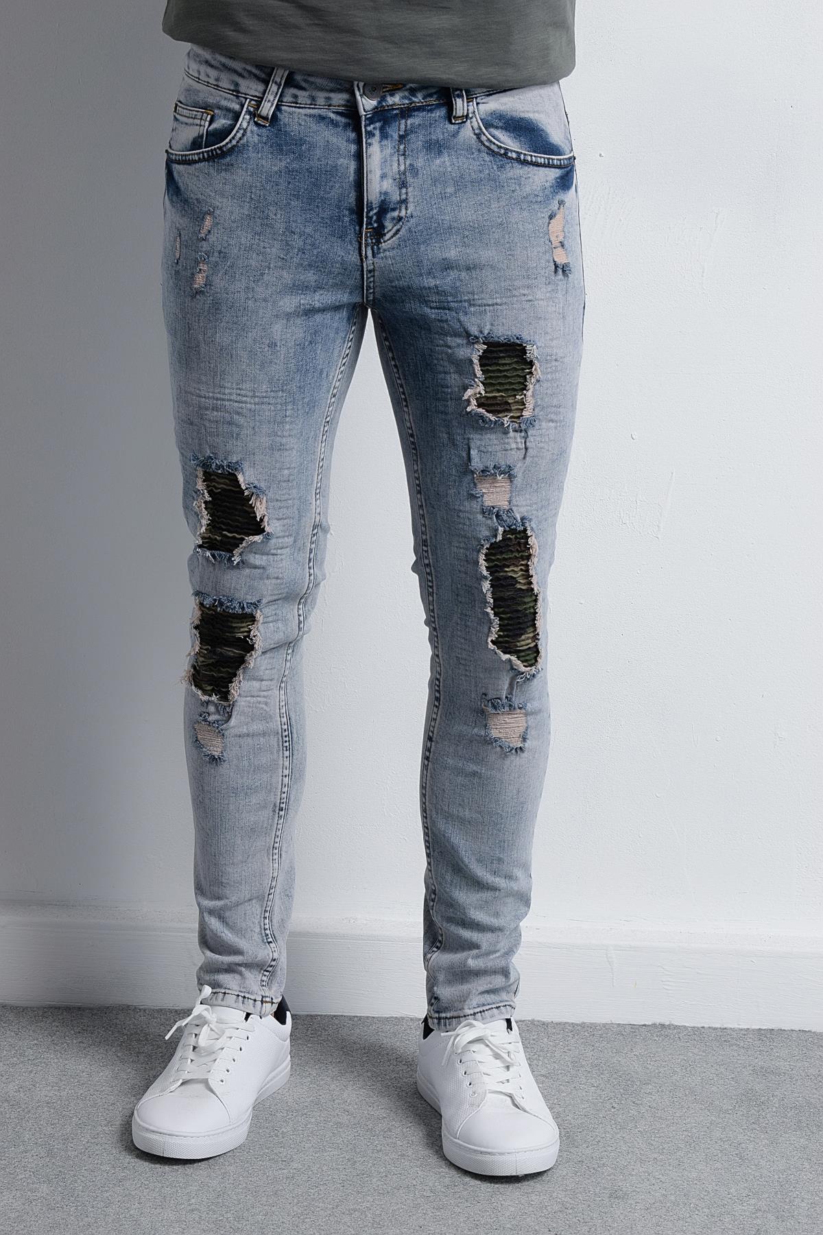 Rodi Erkek Denim Pantolon Kamuflaj Yamalı RD18YE010039