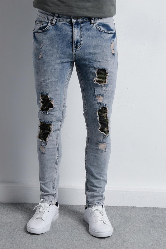 Rodi Erkek Denim Pantolon Kamuflaj Yamalı RD18YE010039