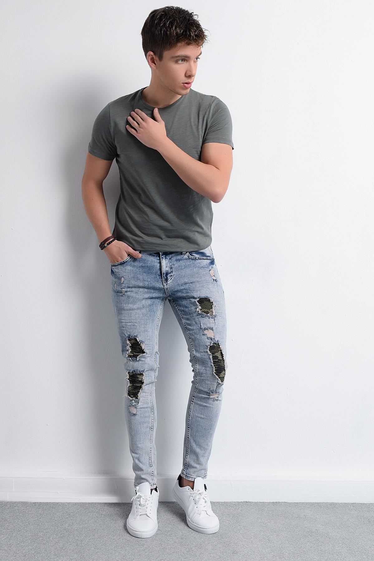 Rodi Erkek Denim Pantolon Kamuflaj Yamalı RD18YE010039