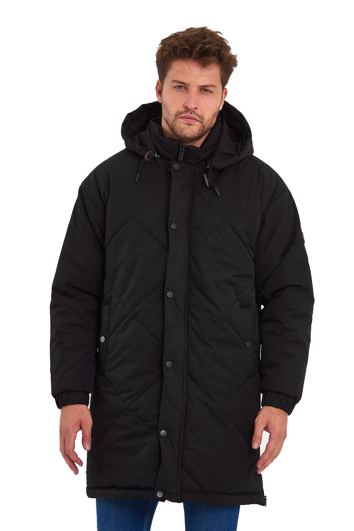 Rodi Erkek Fermuarlı Kapşonlu Uzun Mont RD24KE000Y58