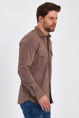 Rodi Men's Gabardine Shirt with Flap Pocket RD22KE037815