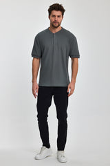 Rodi Men's Buttoned Crew Neck T-shirt RD24YE002737