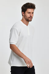 Rodi Men's Buttoned Crew Neck T-shirt RD24YE002737