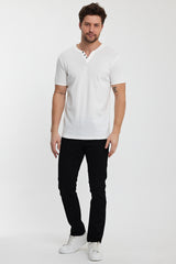 Rodi Erkek Önü Düğmeli Riabana Bisiklet Yaka T-shirt RD24YE002122