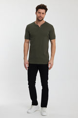 Rodi Men's Buttoned Riabana Crew Neck T-shirt RD24YE002122