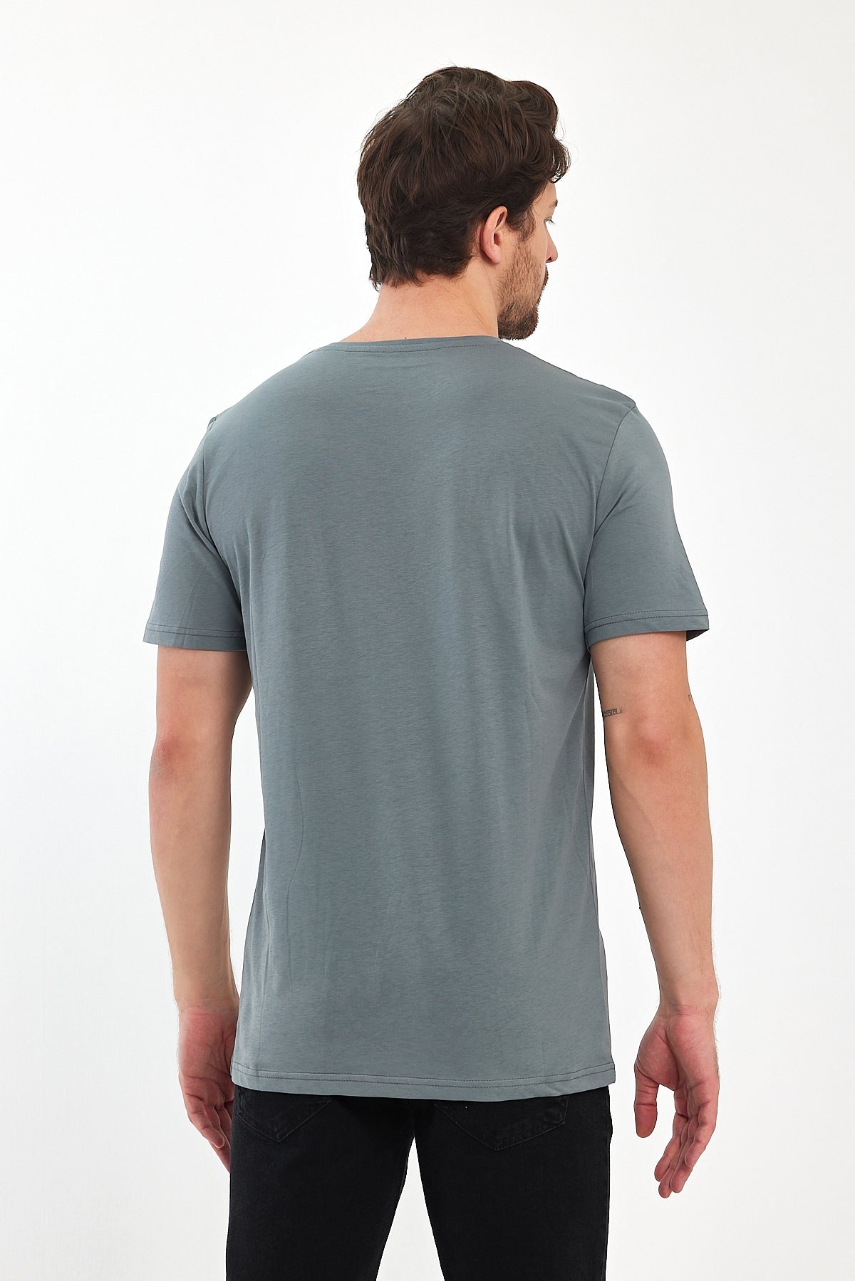 Rodi Men's Crew Neck T-shirt with Rodi Printed on the Front RD24YE002757