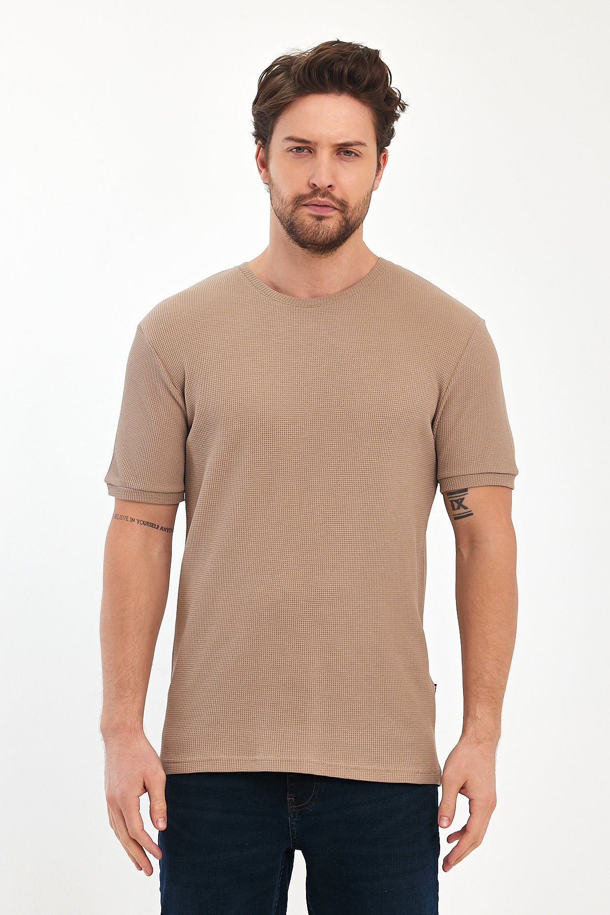 Rodi Men's Waffal Crew Neck T-shirt RD24YE002709