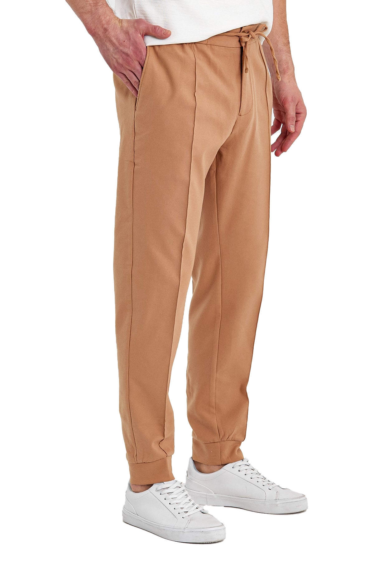 Rodi Jogger Pants Drawstring Waist Ribbed Zippered Legs RD23YE011312