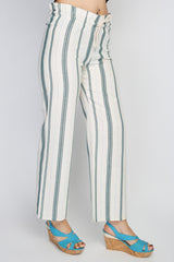 Rodi Women's Striped Elastic Waist Wide Leg Trousers RD21YB010155