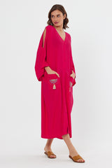Rodi Kadın Önü Arkası Nakışlı Viskon Elbise DS23YB118167