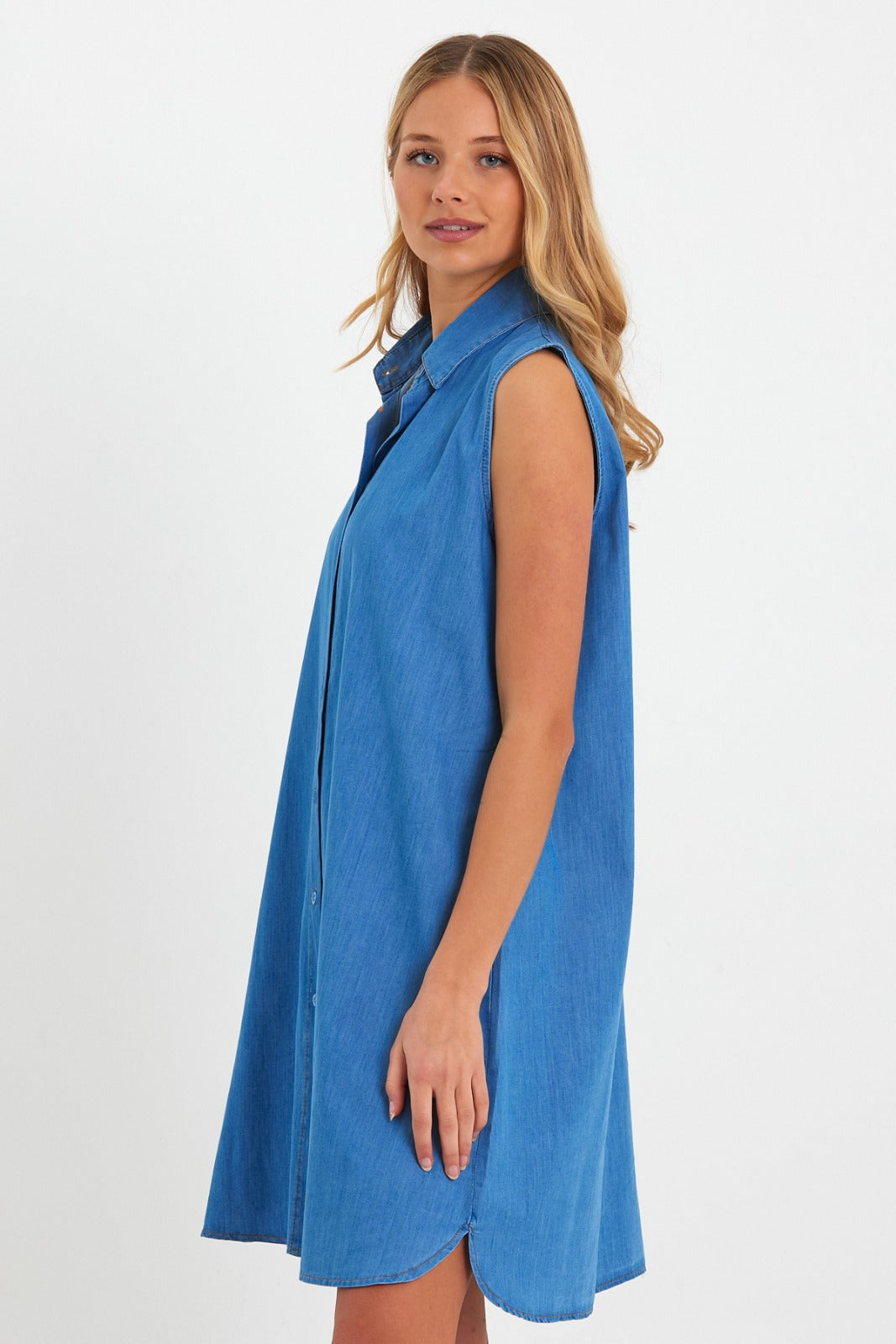 Rodi Women's Zero Sleeve Denim Dress RD24YB11T101