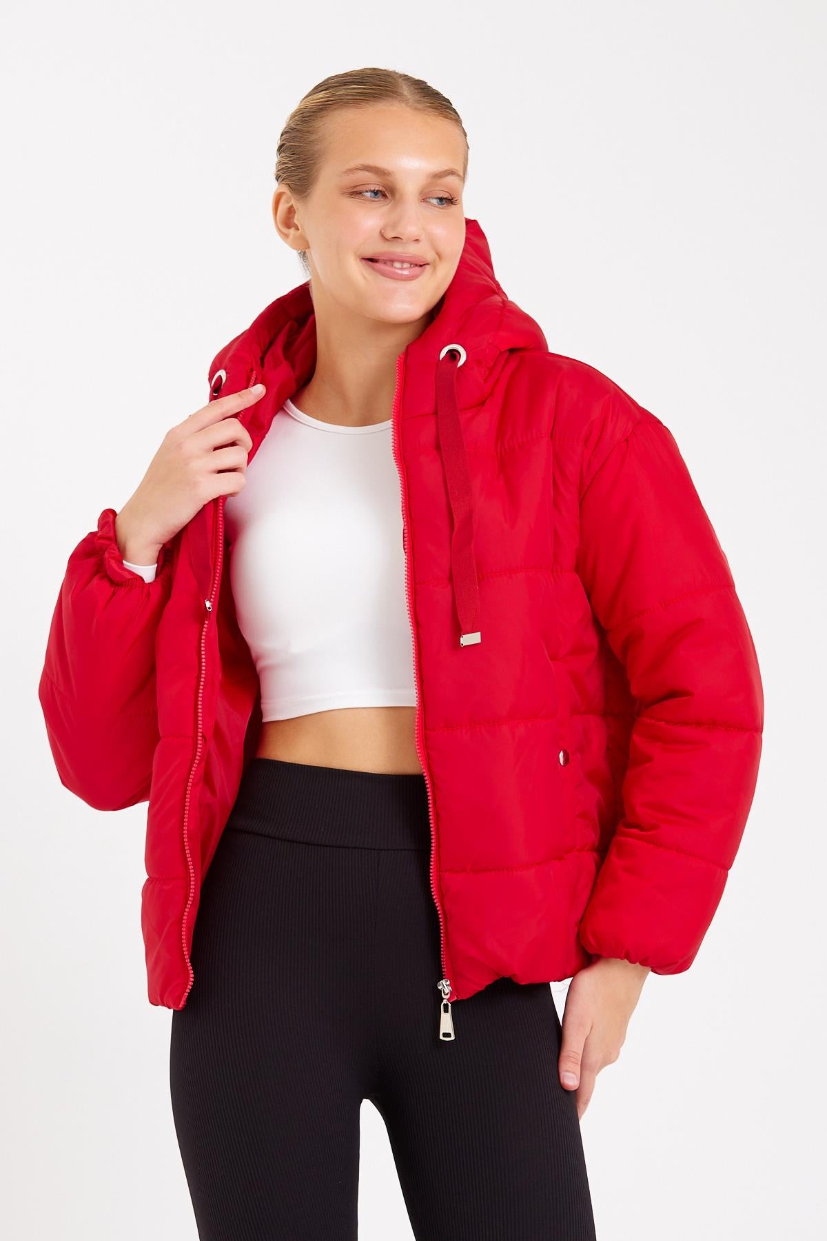 Rodi Women's Puffer Jacket Short Hooded DS22KB025117