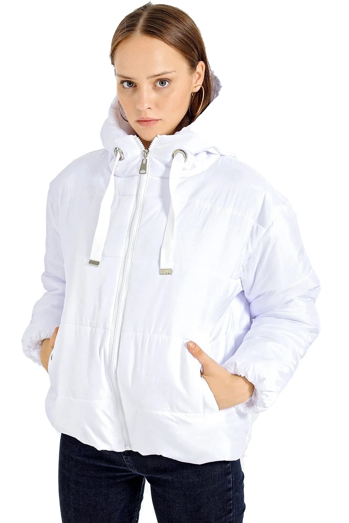 Rodi Women's Puffer Jacket Short Hooded DS22KB025117