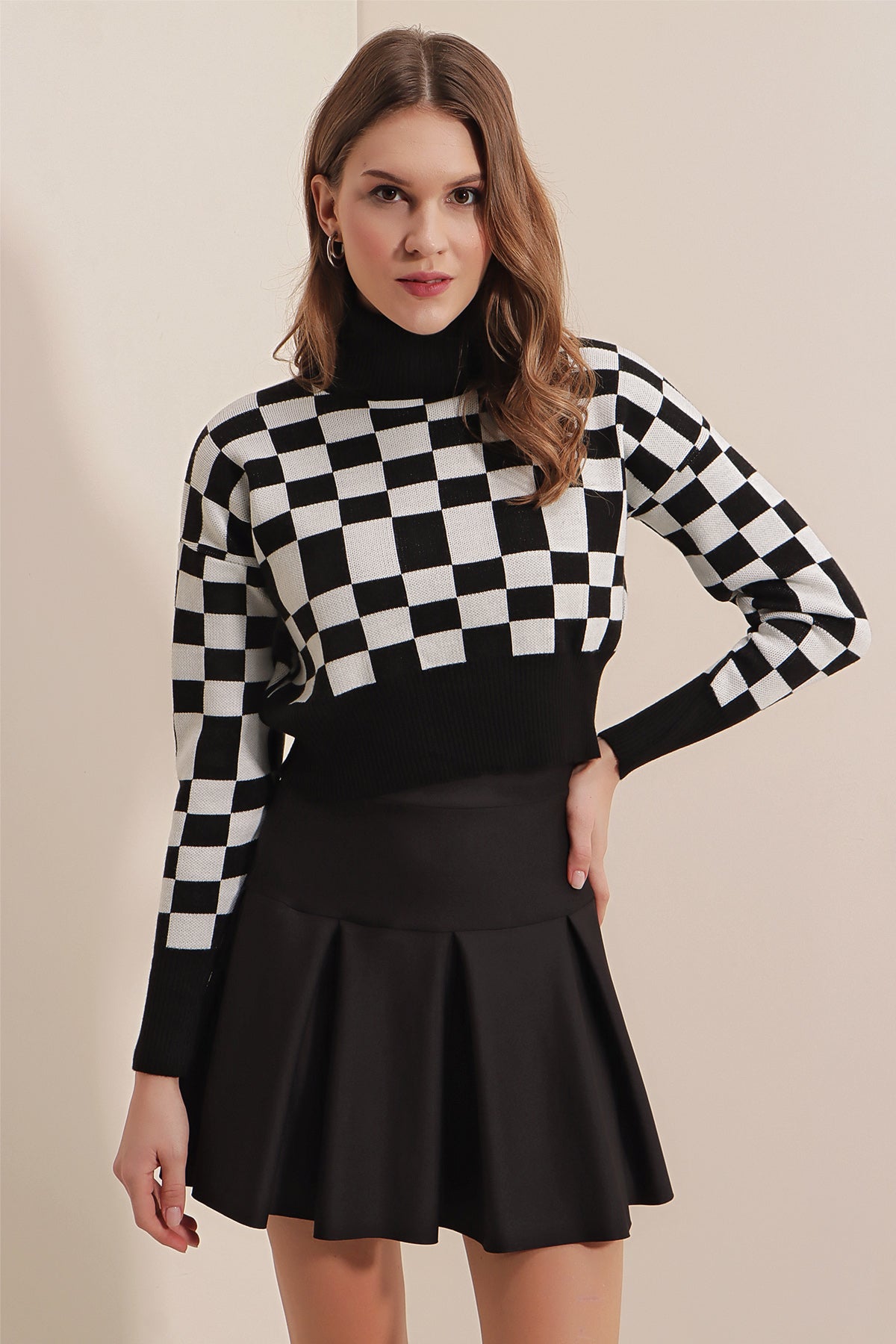 Rodi Square Turtleneck Crop Sweater RD24KB010091