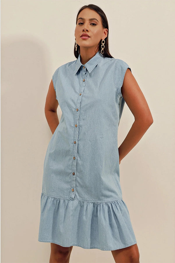 Rodi Sleeveless Denim Dress RD23YB002373