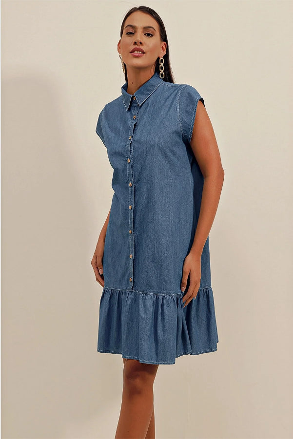 Rodi Sleeveless Denim Dress RD23YB002373