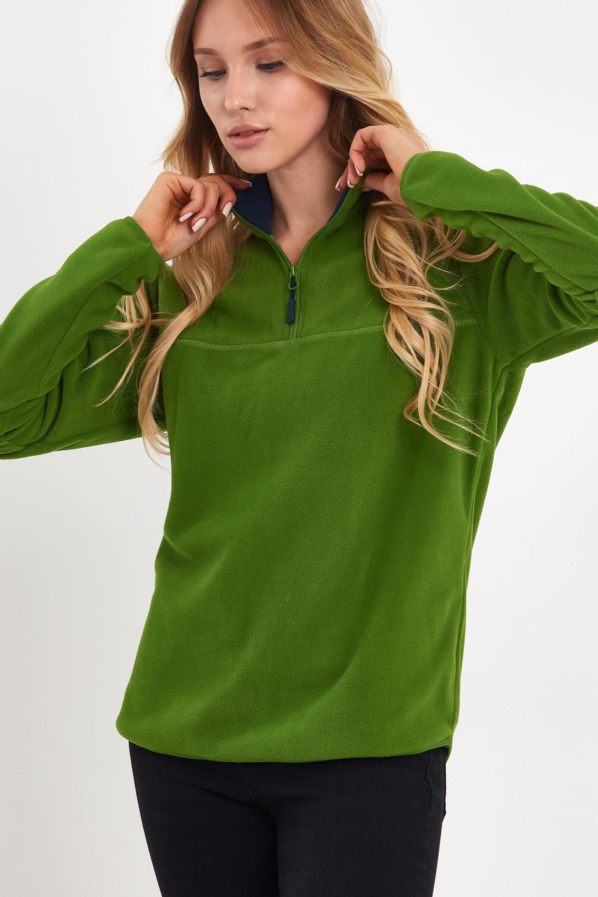 Rodi Half Zipper Stand Collar Fleece Sweatshirt RD24KE057000