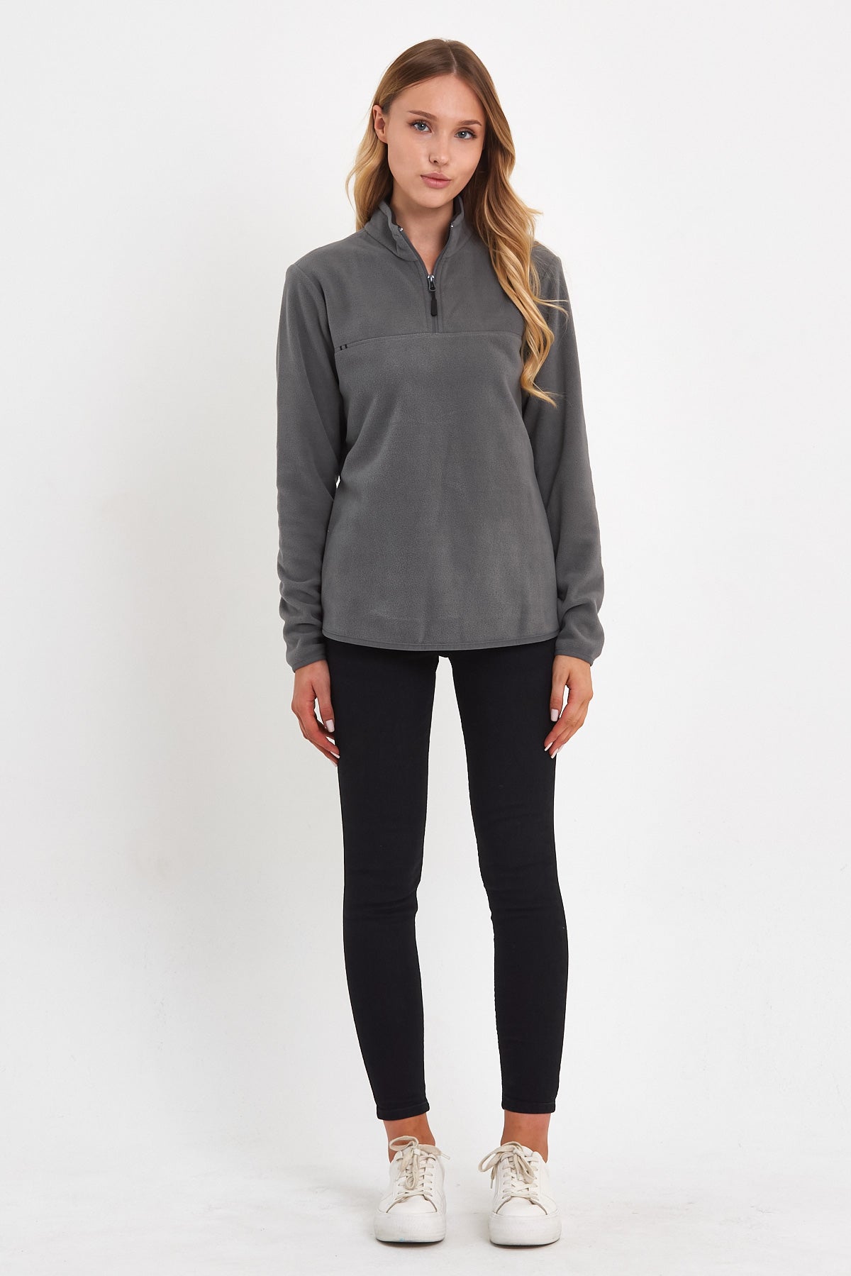 Rodi Half Zipper Stand Collar Fleece Sweatshirt RD24KE057000
