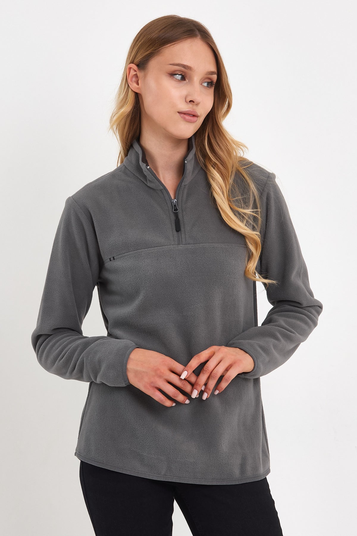Rodi Half Zipper Stand Collar Fleece Sweatshirt RD24KE057000