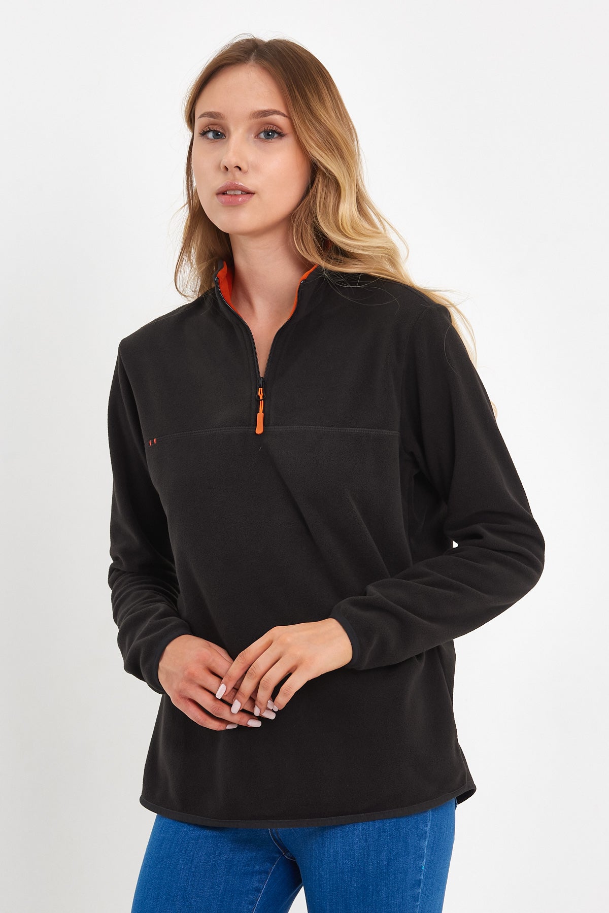 Rodi Half Zipper Stand Collar Fleece Sweatshirt RD24KE057000
